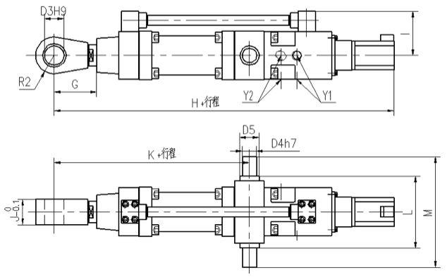 中耳轴连接数字缸 中耳轴连接数字缸